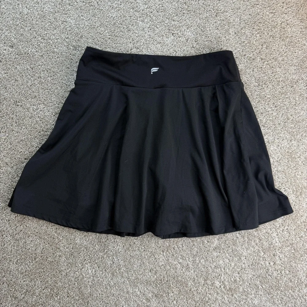 Fabletics Skort Womens L Black Sybil Athletic Flare Crossover Waist Stretch